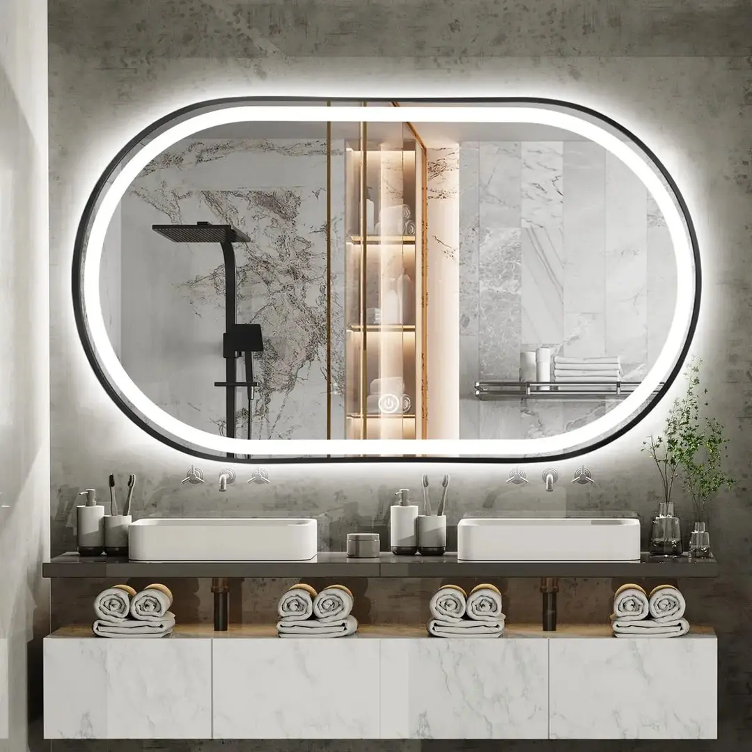 athroom Mirror with LED Lights by Vision Glass & Interiors