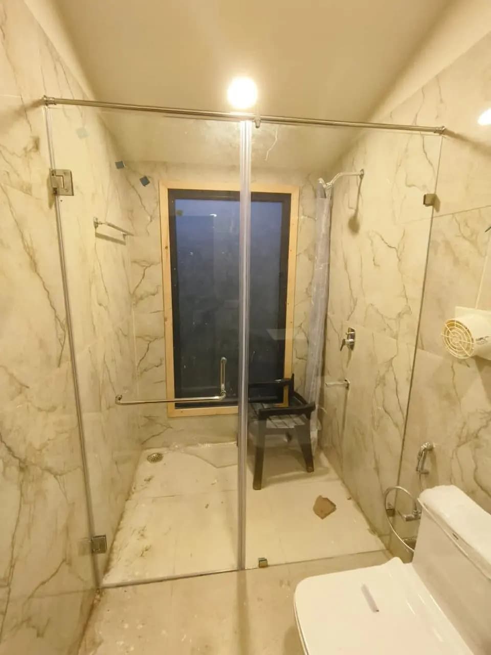 all to Wall Glass Shower Partition Installation